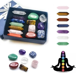 14pcs Chakra Crystal Healing Stone Boxed Gift Set 1077 - Picture 1 of 16