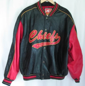 Vintage Kansas City Chiefs Leather Varsity Jacket GIII Carl Banks XL - Picture 1 of 6