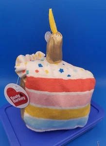 NEW WITH TAGS Birthday Cake Slice Plush Dog Toy Boots & Barkley Squeaky Crinkle - Picture 1 of 3