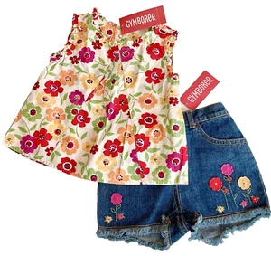 Vintage NWT Gymboree 2006 FIESTA DEL SOL 2pc Set Floral Top & Shorts 18-24 M - Picture 1 of 8