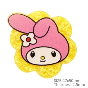5 qty GLITTER Yellow Melody Planar Resin Flatback Hair Bow Center 1241888 Anime - Picture 1 of 1