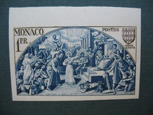 Monaco Essai de Couleur Non dentelé Inperf  1951  N° 355  Année Sainte Vitrail - Picture 1 of 2