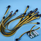 10pcs 50cm Quality 6 pin to Dual 8 Pin (6+2Pin) PCI-E Cable 18AWG Mining