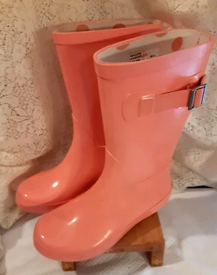 Bright Orange/Peach Color Girls Rainboots US Size 13/1  - Image 1 of 4