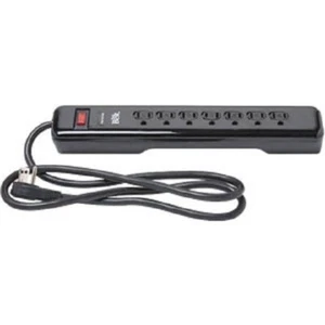 (1)-DIB 7-Outlet 1500J Black Computer, Phone, Or Fax Surge Protector Strip - Picture 1 of 1