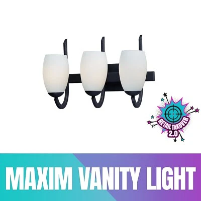 Maxim Lighting Taylor 3 浅浴梳妆台,纹理黑色 21643SWTXB — 第 1/4 张图片
