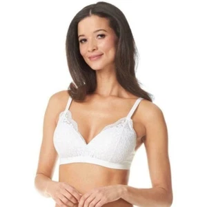 Warner's White Allover Lace Escape Non-Itch Wirefree Bra 40DD NWT $42 - Picture 1 of 2