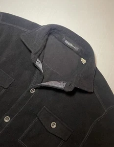 Tommy Bahama Herren schwarz Fleece Knopfleiste Jacke 4 Taschen Größe Medium - Bild 1 von 6