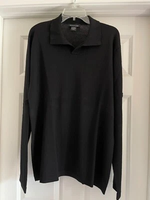 Kenneth Cole Нью-Йорк мужской длинным рукавом черный воротник шерсти свитер XL винтажный - Изображение 1 из 3