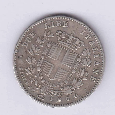 ITALY ITALIA Tuscany 2 Lirei silver 1860 Fine (ita499) Cover