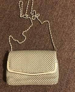 Beige Party vintage evening metal mesh clutch - Picture 1 of 8