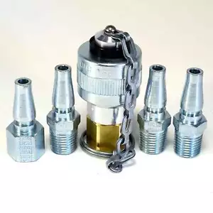 Schrader - Twist Lock Quick Coupler Air Hose Connector Fittings 1/4 NPT Plug Kit - Picture 1 of 6