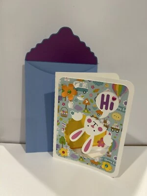 Peeking Bunny Happy Easter Handmade Greeting Card - Image 1 of 2
