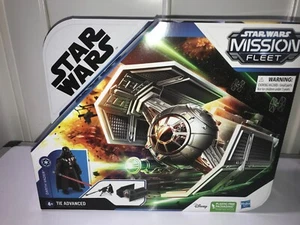 Star Wars Mission Fleet Stellar Class Darth Vader TIE Advanced & 2.5" Figure - Picture 1 of 2