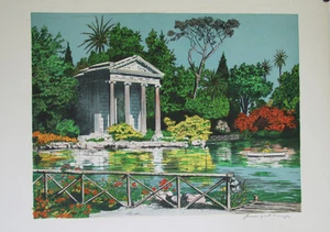 Denis Paul Noyer-Lithographie Original Signée-temple Roman - Picture 1 of 1