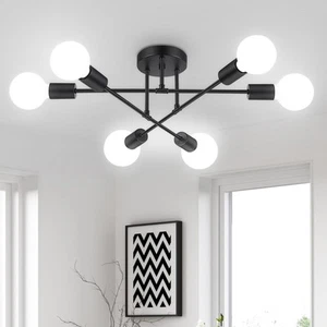 Ceiling Light Fixture, 6-Light Ceiling Light Chandelier, Modern Dinning Room ... - Picture 1 of 7
