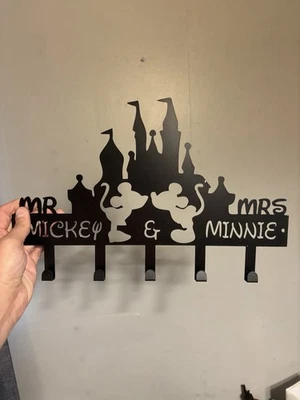 Disney Mr. & Mrs. Mickey & Minnie Metal Gancho de Pared Estante-Llavero/Colgador de Medalla Foto 1 de 3