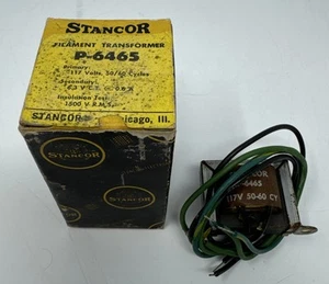 STANCOR P-6465 Transformer Secondary 6.3V @ 0.6A Amp New Old Stock In Box - Picture 1 of 5