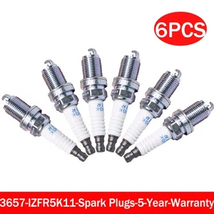 6x Iridium Spark Plugs IZFR5K11 3657 Laser for Honda Odyssey Pilot Acura MDX - Picture 1 of 5
