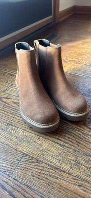 Водонепроницаемые женские повседневные ботинки Sorel Revel Rd Chelsea, бархатно-коричневые/жевательные 2, W7 - Изображение 1 из 4