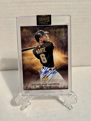 2016 Topps Archive Starling Marte Auto 1/1 RARE - Image 1 of 2