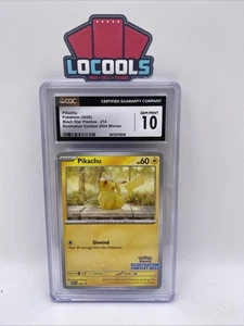 2025 Pikachu Pokemon Card  #214 Black Star Promo Illustration Contest CGC 10 - Picture 1 of 2