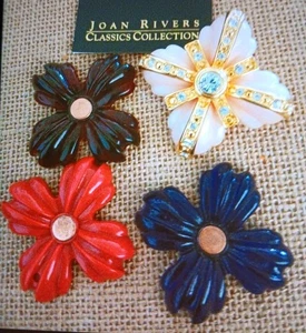 JOAN RIVERS DESIGNER SIGNIERTE PRÄCHTIGE AUSTAUSCHBARE BLUMENBROSCHE   - Bild 1 von 2