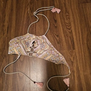 Victoria’s Secret Neckholder-Top mehrfarbig Schwimmen Gr. M Boho Hippie Quasten Seil - Bild 1 von 8