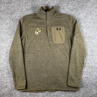 Sudadera Under Armour Para Hombres M Verde* Brezo Pullover USMC Marines Militar Foto 1 de 4