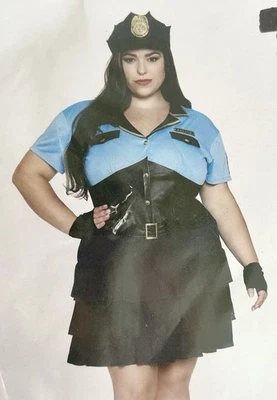 New Sexy Police Officer Cop Adult Halloween Costume Plus Size XL NWT 16 18 BBW - Image 1 of 3
