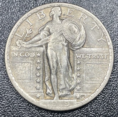1919 Standing Liberty Quarter 25c Choice XF Extra Fine Better Date Coin - Image 1 of 2