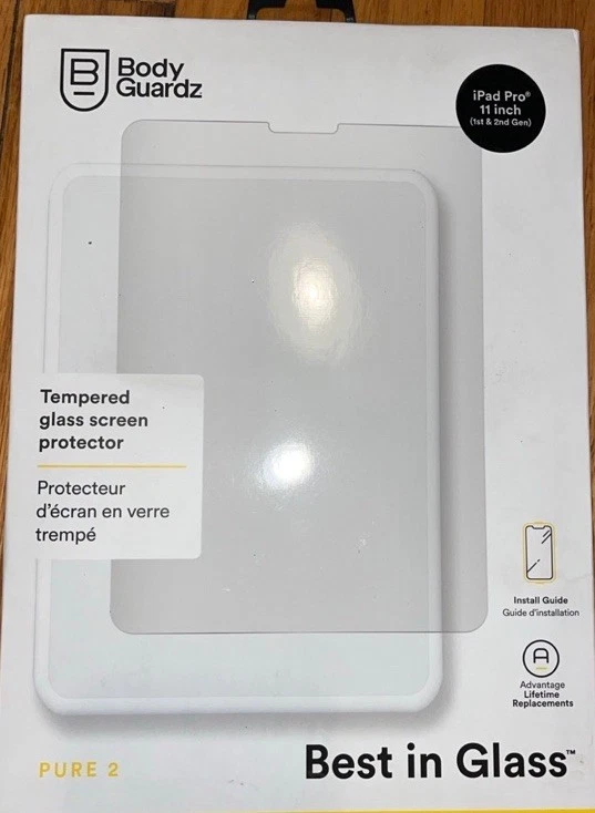 NEW Bodyguardz Pure 2 Tempered Glass Screen Protector Apple 11" inch iPad Pro - Image 1 of 1