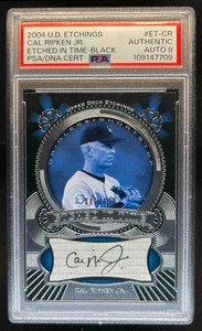 2004 Upper Deck Etchings Cal Ripken Jr Etched in Time Auto Black /100 PSA Auth 9 - Picture 1 of 2