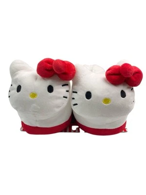 Nuevas pantuflas de peluche Sanrio Hello Kitty con lazo rojo talla 7-8 calcetín talla M-L Foto 1 de 4
