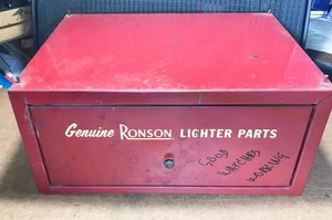 Seltene Vintage Original Ronson Feuerzeug Teile Rot Stahl Schublade - Bild 1 von 5