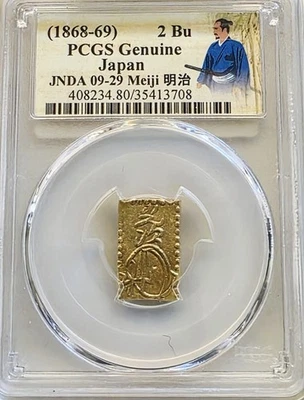 Barra BU 1868-69 JAPÓN oro PCGS Electrum genuino Foto 1 de 3
