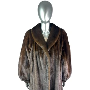 Mahogany MINK Coat , Female Pelts, Size 2XL, Certified Vintage Fur w/Storage Bag - Picture 1 of 10
