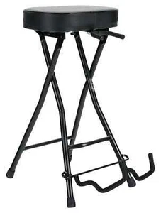 Klappbarer Hocker mit integriertem Gitarren-Ständer für Bühne und Proberaum - Bild 1 von 9