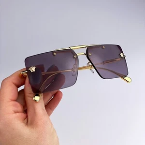 Versace Women Sunglasses Gold Violet Gradient Rectangle VE2245 10028H NEW - Picture 1 of 10