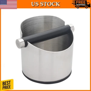 Caja de golpear posos de café plateada con barra de golpe extraíble y base de goma antideslizante - Imagen 1 de 11