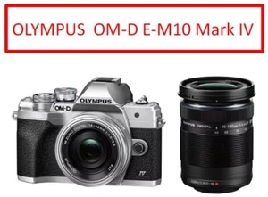 Olympus OM-D E-M10 Mark IV Mirrorless Digital Camera 14-42mmEZ 40-150mmR Silver - Picture 1 of 9