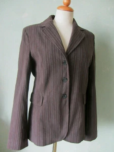 Kookai Blazer Jacke braun Nadelstreifen Feincord gefüttert Größe 40 L (42) - Bild 1 von 4