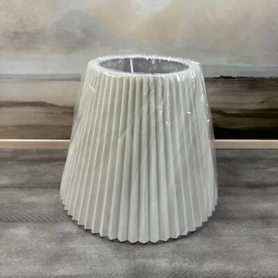 Rejuvenation Pleated Lamp Shade White Fabric Natural 9 1/2” Tall NWOB - Image 1 of 4