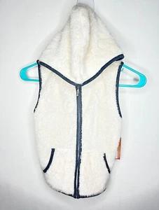 Mudd Fleece Hooded Vest Girls Size 7/8 Sleeveless Zip Up Cream Layering - Picture 1 of 5