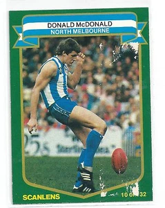 1985 Scanlens # 10 Donald McDONALD North Melbourne - Picture 1 of 1