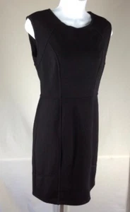 Jennifer Lopez ~ 8 ~ Vestido Vaina Estructurado Sin Mangas Elastizado Tejido Negro Carrera - Imagen 1 de 7