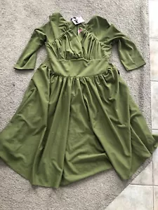 Vixen By Micheline Pitt Green Plus 4XL New With Defect Read V Neck Plunge D4 - Picture 1 of 11