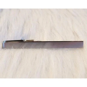 Vintage Krementz Krawattenklammer Bar signiert gebürstet silberfarben Metall Nachlass 15436 - Bild 1 von 7