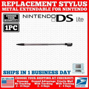 NDSL DS Lite Metal Retractable Stylus For Nintendo Touch Pen Replacement Black - Picture 1 of 5