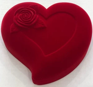 Hochwertiges Samt Rot Herzförmiges Armband Armreif Schmuckkästchen Aufbewahrungsbox - Bild 1 von 2